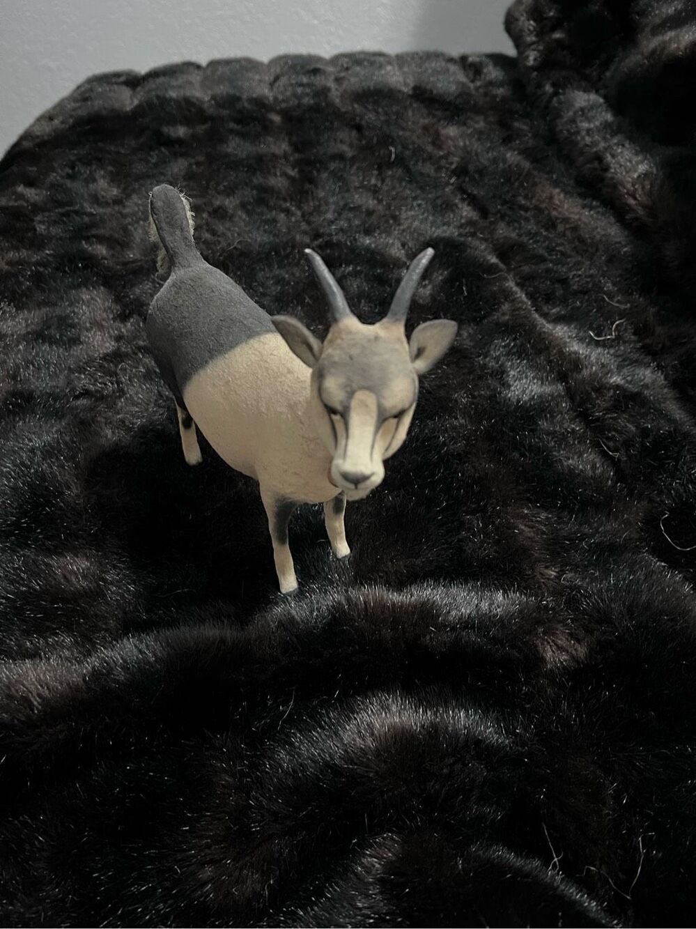 C Yenke Co Handcrafted 8" Billy Goat with bell USA  paper mache folk art farm